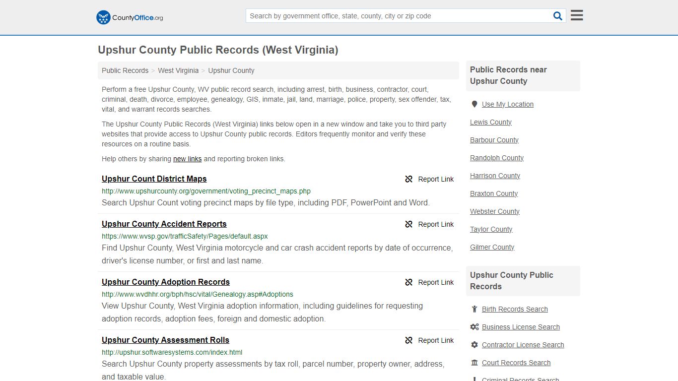 Public Records - Upshur County, WV (Business, Criminal, GIS, Property ...